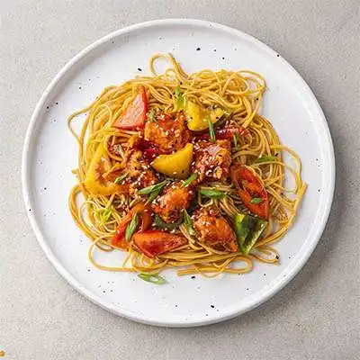 Chilly Fish With Chow Mein Noodles